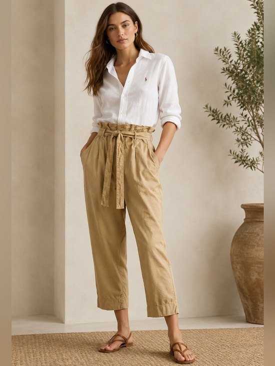 Lauren Ralph Lauren Pants - RALPH LAUREN Tan High Rise Tapered Chino With Belt Size 4